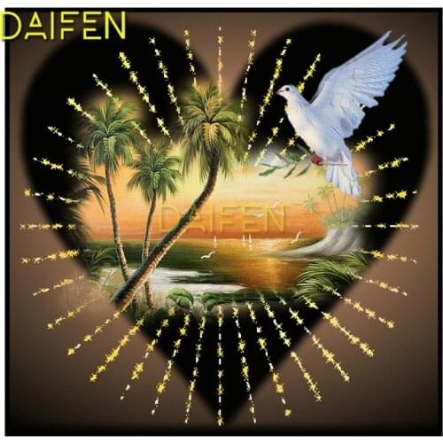 Full Round Diamond mosaic beach love Full Square Diamond embroidery Cross stitch coconut tree 5D DIY Diamond painting pigeon