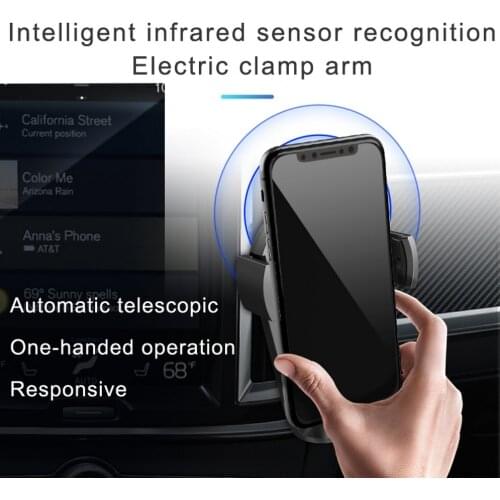 Car Wireless Automatic Charger Intelligent Infrared Induction Recognition Supports Wireless Charging Car Mobile Phone Holder
