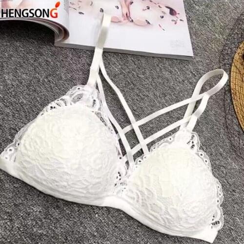French Style Bralette Seamless Deep V Lace Bras Women Wireless Push Up Bra Bandage Thin Soft Bustier Underwear Sexy Lingerie