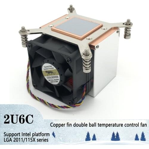 COOLSERVER 2U6C Desktop computer Workstation CPU Server Cooler Computer Cooling Fan for Intel 1151/1155/1156/2011/2066