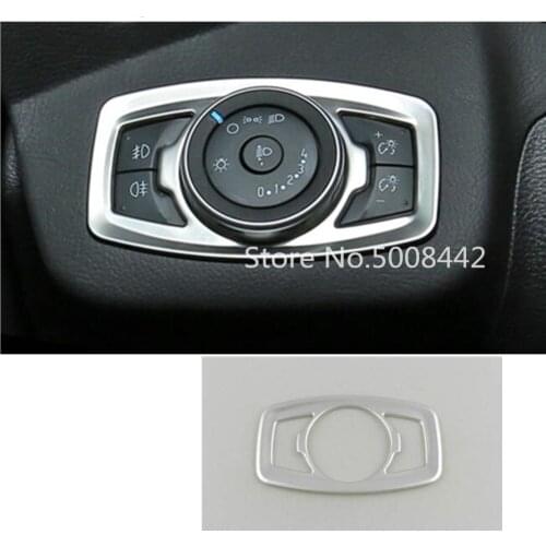 For Ford Kuga Escape 2017 2018 2019 2020 Car Stick ABS Silver Front Headlight Light Switch Button Inner Trim Frame Lamp Panel