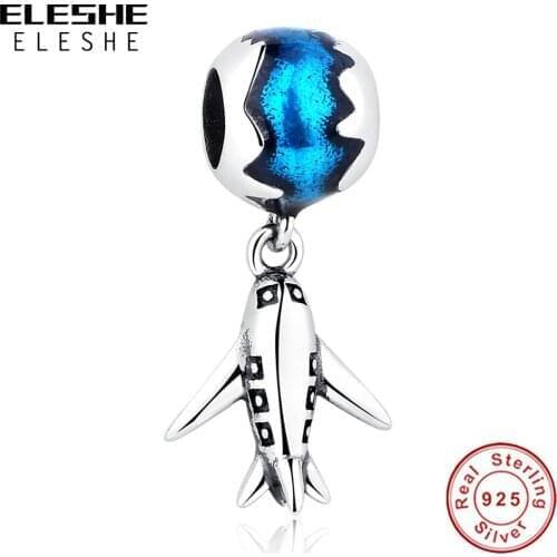 ELESHE Wholesale 100% 925 Sterling Silver Dolphin Ocean Dangle Charm For Women Original Bracelets DIY Jewelry