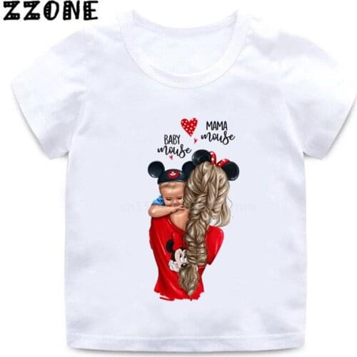 Boys/Girls Mothers day Present T shirt Kids Super Mom With Daughter&Son Print Clothes Children Funny Cute Baby T-shirt