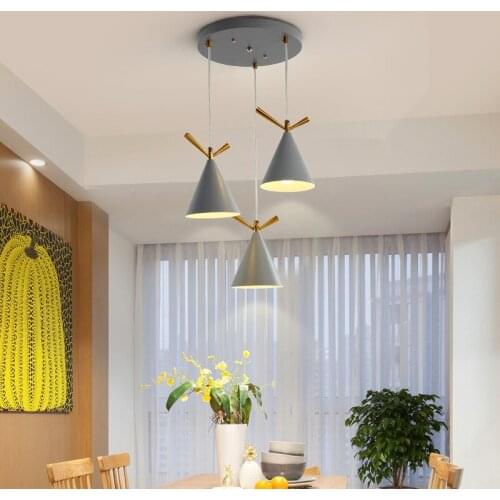 Creative Iron art three-head contracted post-modern chandelier fashion bar bedroom study restaurant light fixtures