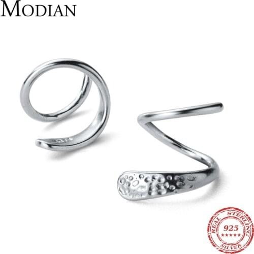 Modian Unique Design Irregular Classic Real 925 Sterling Silver Fashion Gold Color Stud Earrings For Women Silver Fine Jewelry