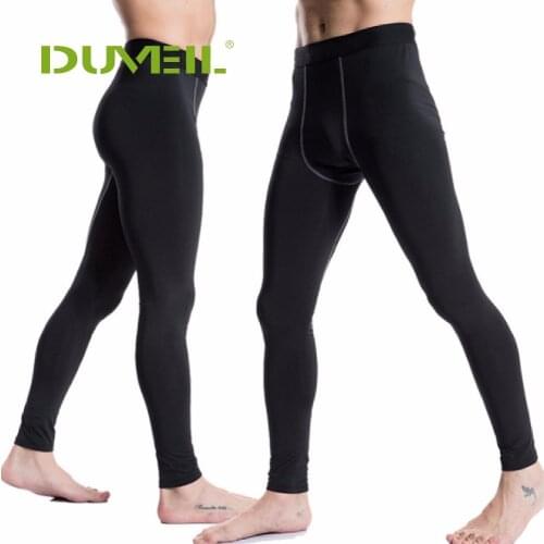 DUVEIL Men Sweating Quick Drying Trousers PRO tight Running Male Compression Pants Printing Splicing Sports Fitting Training