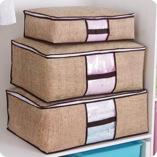 Non-Woven Family Save Space Organizador Bed Under Closet Storage Box Clothes Divider Organiser Quilt Bag Holder Organizer