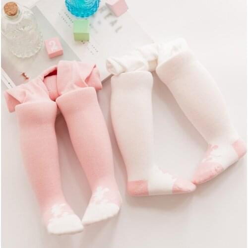 2019 Spring Autumn Winter New Toddler Baby Girls Cotton Openable Long Leggings Cute Stretchy Cartoon Printed Solid Color Bottoms