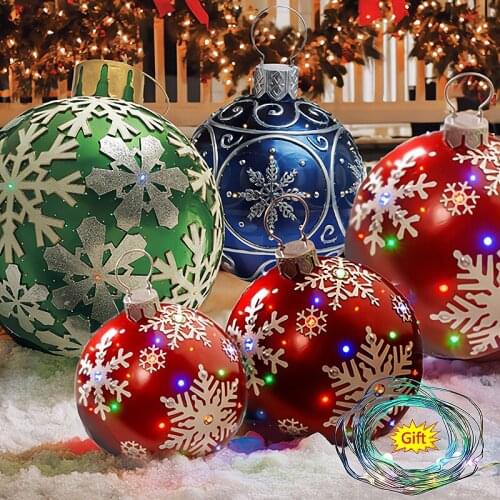 2021 New 1 Piece 60 Cm Christmas Ball Christmas Tree Decoration Outdoor Inflatable Toy Home Christmas Pop Its Christmas Gift