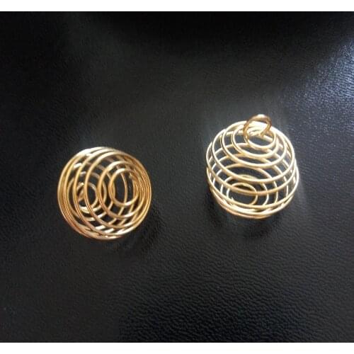 New Charms 200pcs Alloy Spring Spiral Beads Cages Pendants Diy Jewelry Accessories Gold/Silver 14x15mm/20x25mm Wholesale