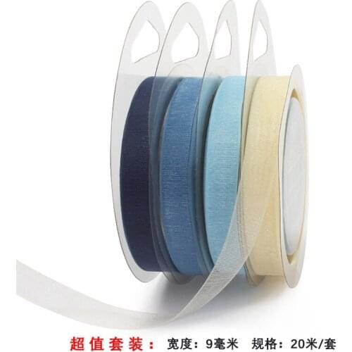 One set multi colors silk organza ribbon for crafts christmas decorations Gift packing hair bow