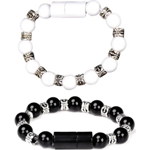Pure Color Bracelet USB Cable Black/ White USB Connectors Charging Cord