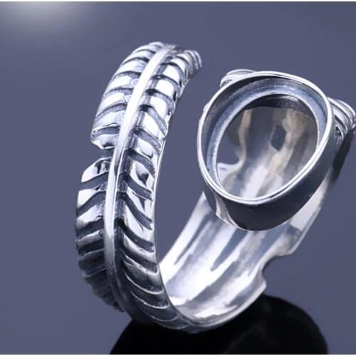 9*12mm 925 STERLING SILVER women MEN Semi Mount Bases Blanks base blank Pad VINTAGE ring rings Setting set jewelry diy A1283
