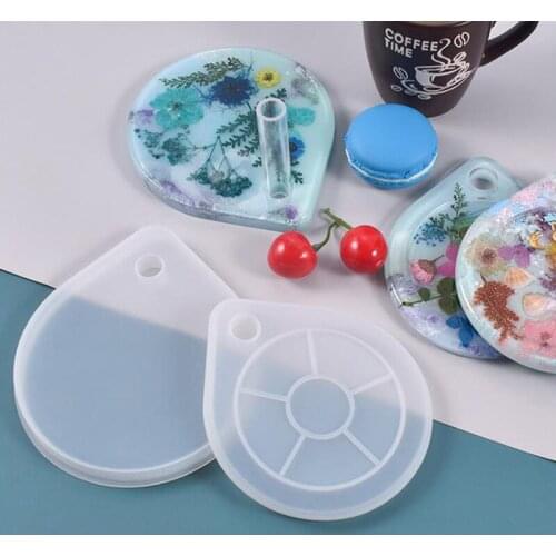 Water Droplets Coaster Epoxy Resin Mold Cup Mat Silicone Mould DIY Crafts Tool easy to separate, easy to clean