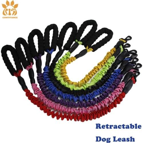 Portable Retractable Dog Leash Non-slip Reflective Nylon Elastic Rubber Bungee Dog Tow Rope With Comfortable Protective Layer