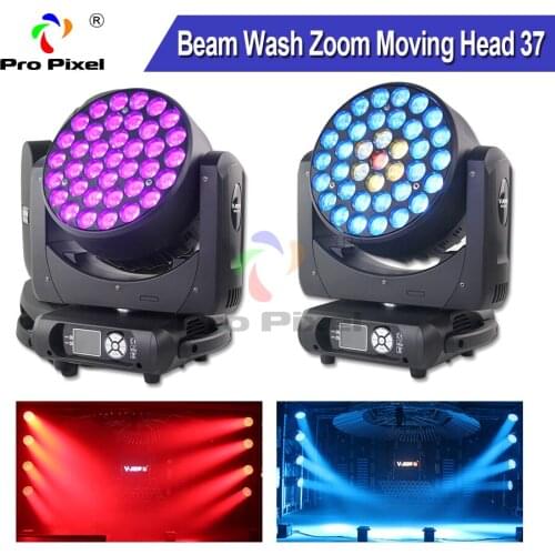 2pcs with Case 37x15w RGBW 4 in 1 Beam wash zoom Moving head Stage Light Dj Lights For Club KTV Party Mobile