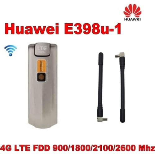 Unlocked Huawei E398u-1 Cat3 100Mbps 3G 4G LTE FDD 900/1800/2100/2600MHz Dongle plus 2pcs antenna