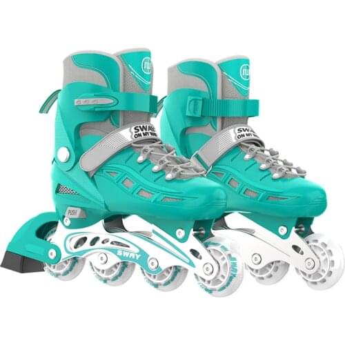 4 Pu Wheel Adjustable Flash Roller Inline Skates Shoes Skating Shoes Roller Sneaker Slalom Speed Patines For Children Size S-L