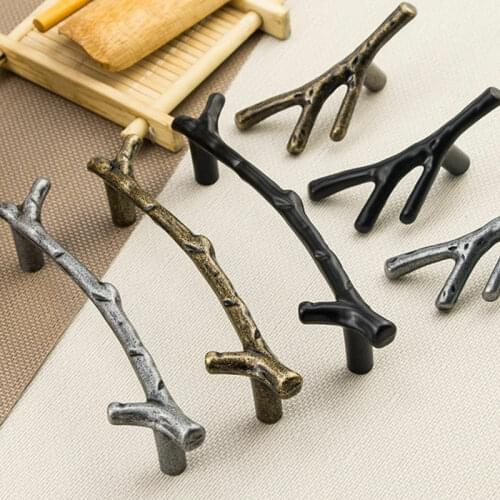 Zinc Alloy Furniture Handle Drawer Pulls Tree Branch Door Handles Twig Kitchen Cabinet Knobs and Handles Wardrobe Closet