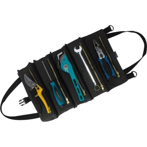 Roll Tool Roll Multi-Purpose Tool Roll Up Bag Wrench Roll Pouch Hanging Tool Zipper Carrier Tote Carrier Sling Holder 48x29x5cm