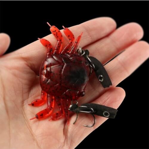 Fishing Lure 4pcs/set 13.7g/6.5cm 5.8g/4.5cm Plastic Soft Bait Artificial Leaded Crab With Hook Bite Resistant Silica Gel Soft