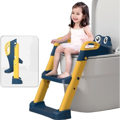 Folding Baby Potty Seat Urinal Backrest Training Chair with Adjustable Step Stool Ladder Safe Toilet Chair for Children Toddlers