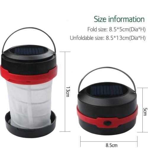 LED Camping Lantern Solar Led Lantern Foldable Rechargeable Hand Lamp Lights for Outdoor Hiking Emergencies
