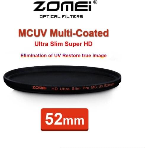 52mm ZOMEI PRO Ultra Slim HD MCUV 18 Layer Multi-Coated Optical Glass MC UV Filter for Canon NIkon Hoya Sony Camera Lens 52 mm