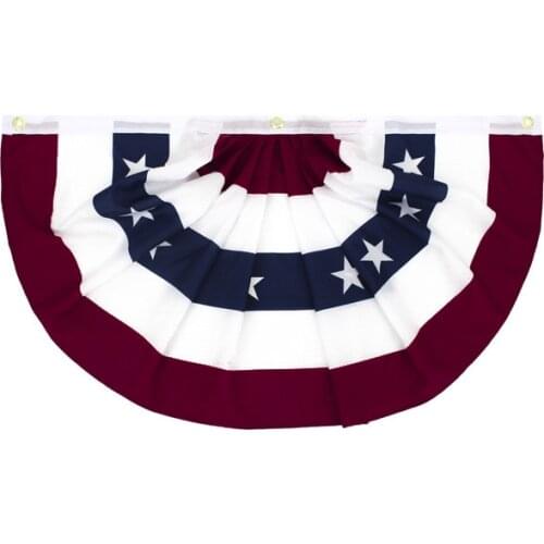 Independence Day Fan Shape National Flag For American Independence Day Home Decor pleated Fan bunting half of flag 45*90CM