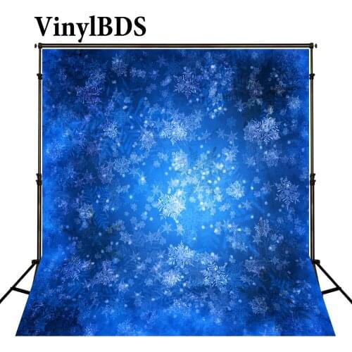 VinylBDS Christmas Photography Backdrop Glitter Background Fabric Blue Flower Backdrops Kids Photography Backdrops Baby Photo