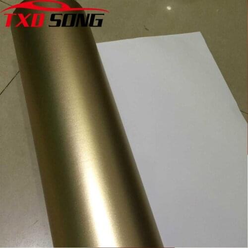 High quality Champagne Gold Matte Metallic Vinyl Car Wraps Auto Satin Matt Golden Foil Car Wrap Film Vehicle Motorcycle Sticker