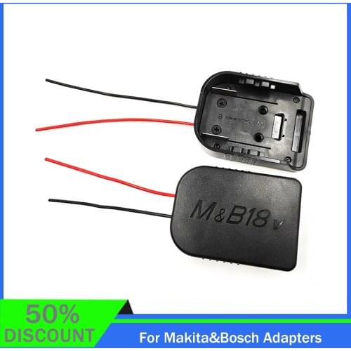 High Quality For Makita&Bosch Adapters 18V Battery Power Connector Adapter Dock Holder With 12 Awg Wires Connectors Power