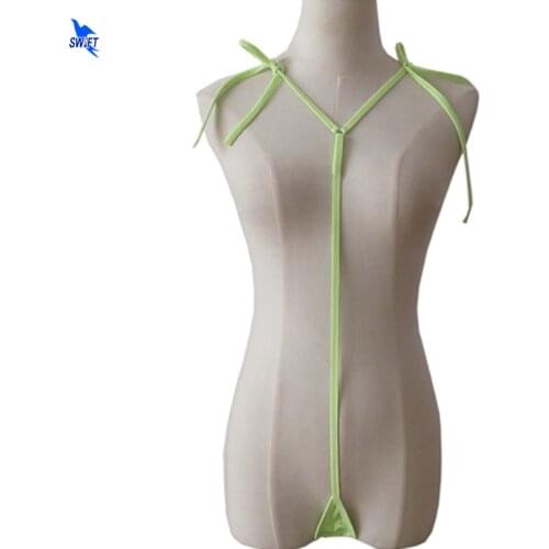 Mini Coverage Bandage Women Extreme Sexy Erotic Micro Bikini Open Crotch Underwear String Rope G-string Beach Sunbath Swimwear