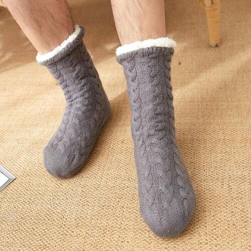 1 Pair Men Indoor Floor Socks Warm Stretchy Breathable Soft Thicken for Winter Home B99