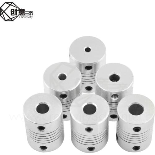 1pc 3D Printer 5x8x25mm Flexible Shaft Coupler Stepper Motor Flexible Shaft Couplings 10 sizes Parts