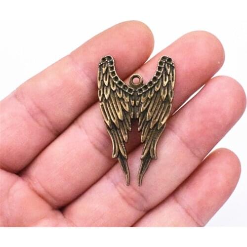 10pcs 40x25mm Antique Bronze Plated Wings Charm Making DIY Handmade Jewelry