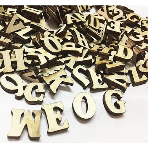 100 pcs 16 mm Mixed A-Z Letter&alphabet Natural wooden Scrap booking Craft for decoration