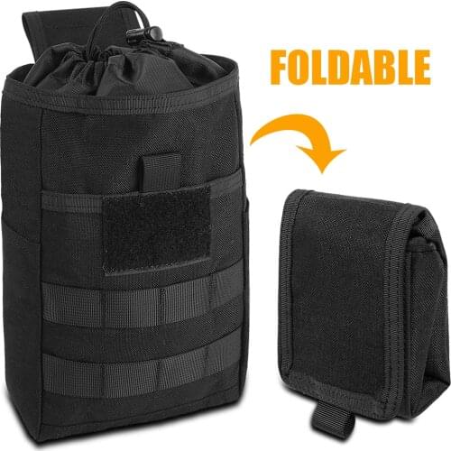 1000D Tactical Folding Dump Pouch Roll-Up Garbage Pouch Foldable Waist Belt Bag Magazines Holder EDC Storage Pack Purse