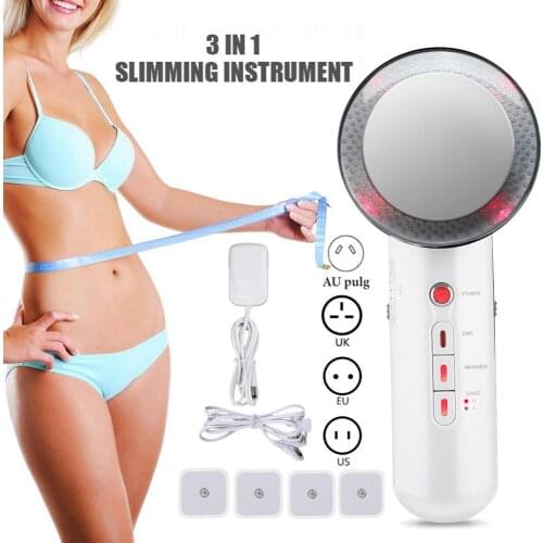 3 In 1Slimming Instrument Ultrasonic EMS Body Weight Loss Massage Device Fat Elimination Burner Beauty Machine For Face Lifting