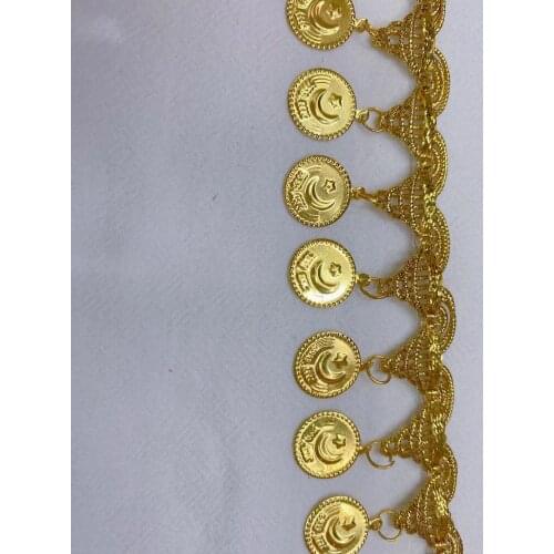 5yards/lot Gold Lace Ribbon Fringe Star&Moon Sequins Tassel Ribbon DIY Handmade Lace Fabric Wedding Party Dance Dress Decoration