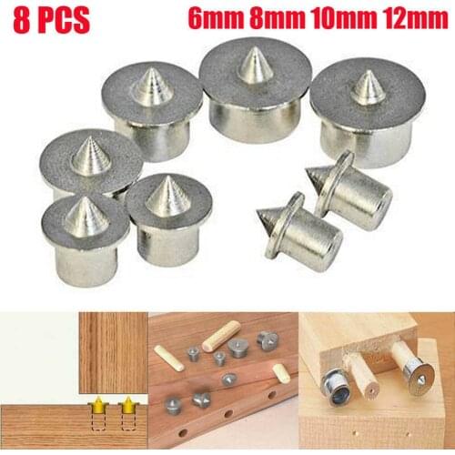 8Pcs Dowel And Tenon Center Points Pin Wood 6mm/8mm/10mm/12mm Center Set Hole Wood Timber Marker Align