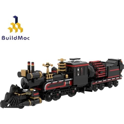 BuildMoc Railway City Time Train Railway Steam Train Technology Childrens Toys Diy Building Block Boy Gift Building Block Model