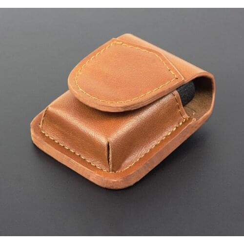 COSY MOMENT Brown Retro Lighter Cover Handmade Small Box Case For Zippo Kerosene Lighter Case Attachable To Belt Foe Men YJ444