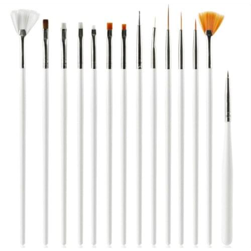 Pink White 3/15pcs/set Nail Art Brushes Set Decoration Gel Painting Pen Nail Brush Equipment Drawing Tools For Nail Gel Polish