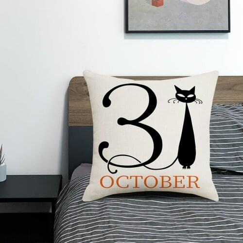 Cat Printed Geometric Cushion Covers For Home Sofa Chair Decorative Pillowcases Hat Printing Throw Pillow Case Home Decoration