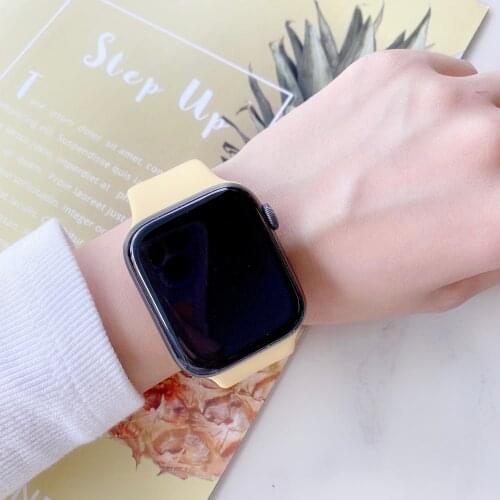For Apple Watch Band 44mm 42mm 40mm 38mm 20mm Strap Accessories Pulseira Smartwatch Relogio Inteligente Smart Silicone Bracelet