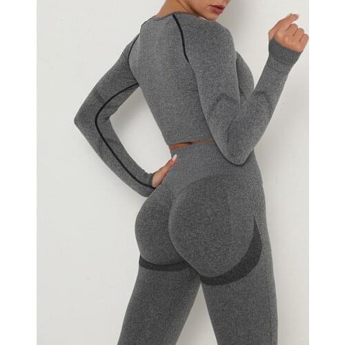 Women Gym Set Seamless Workout Fitness Tracksuit Fitness Sports Suit Sports Wear Set Sports Bra And Leggings 2Pcs Sets