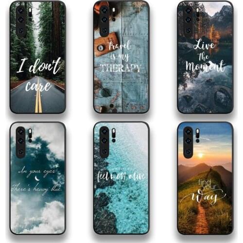 Travel Mountain Sea Beach Quotes Phone Case For Huawei P20 P30 P40 lite E Pro Mate 40 30 20 Pro P Smart 2020