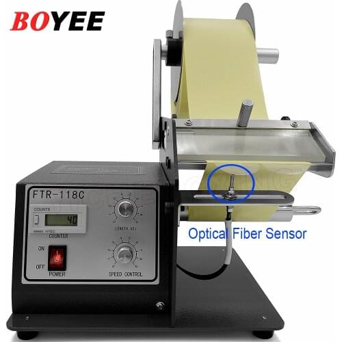 FTR-118C Electric Fibre Optical Sensor Transparent/PET Clear Film Label Stripping Dispenser Machine