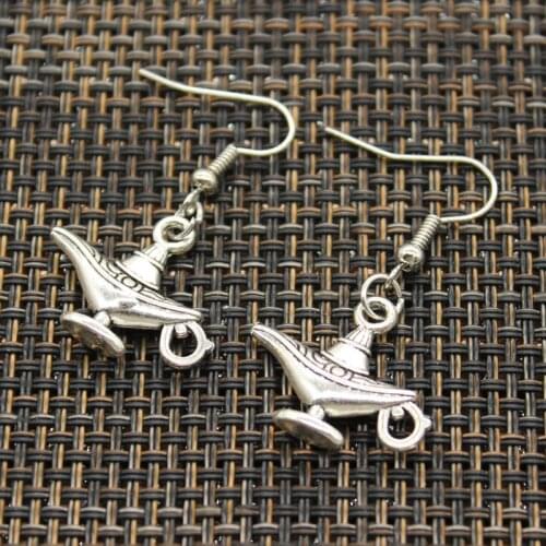 Hot Sales Teapot Kettle Aladdin Magic Lamp Pendants DIY Earringgs For Girl Gift